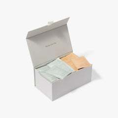 Open white London Nootropics coffee box full of Mojo and Flow adaptogen coffee sachets