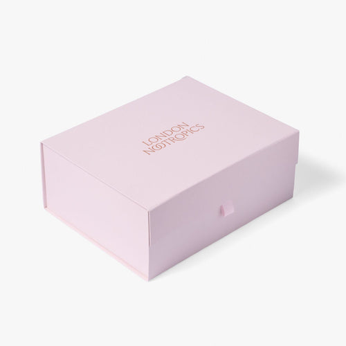 Closed pink London Nootropics coffee box